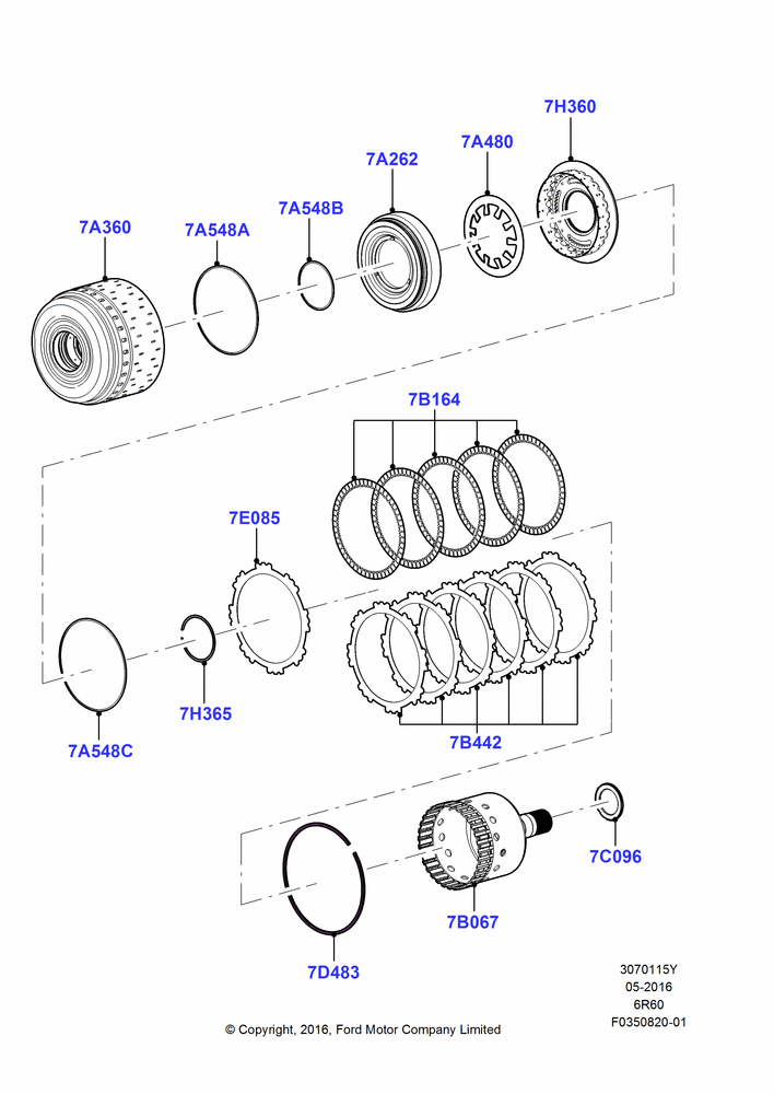 15Y - Forward Clutch and Components, 6 Speed Auto Trans (6R100); 11/JUL/2016