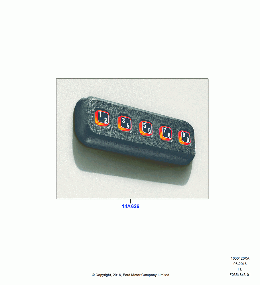 20XA - Accessory Anti-Theft Devices, Accessory Wireless Key Pad; 11/JUL/2016-04/NOV/2019