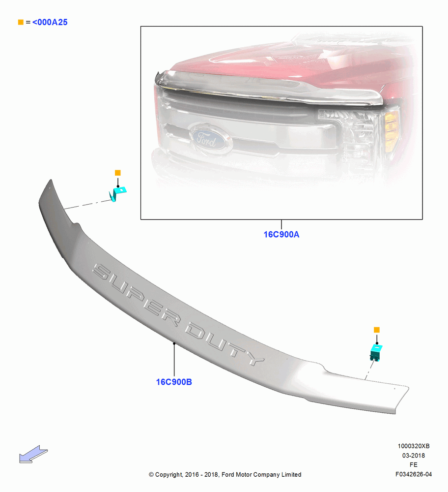 20XB - Body Dress Up Kits - Front, Accessory, Hood Air Deflector; 11/JUL/2016