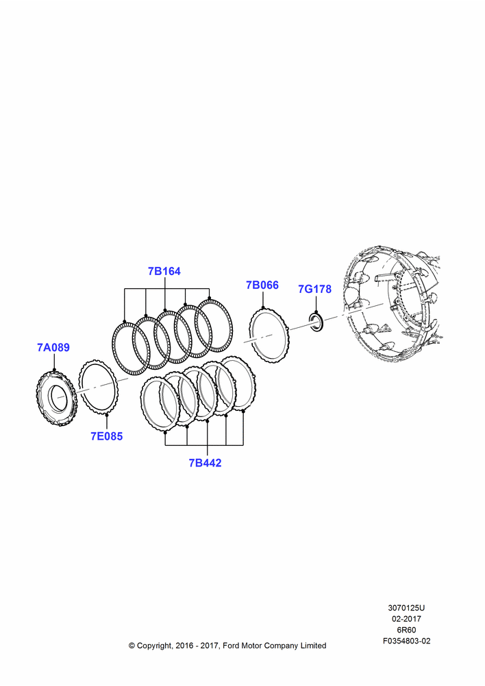 25U - Drive Plates - Low Clutch, 6 Speed Auto Trans (6R100); 11/JUL/2016
