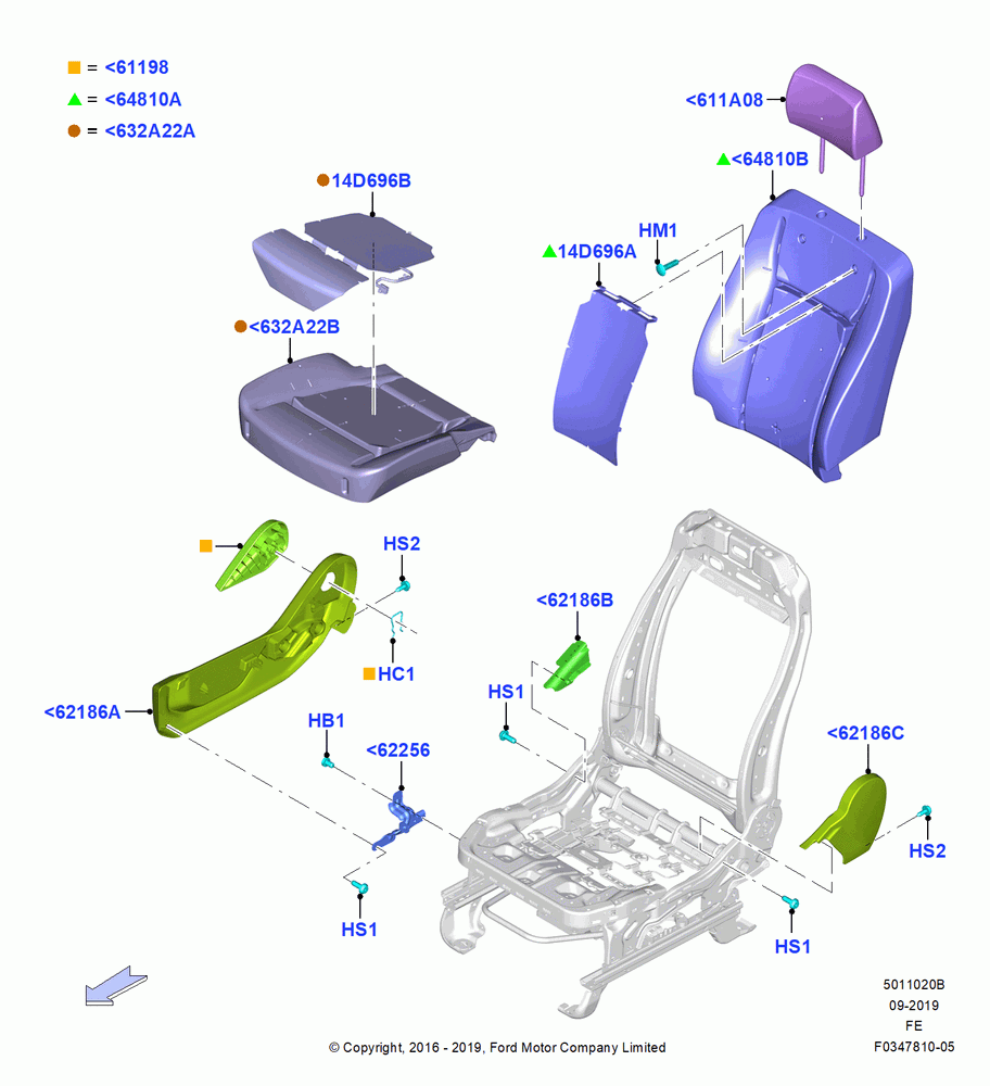 20B - Front Seat Pads/Valances & Heating, With Pass. 2 Way Manual Seat Adjust; 11/JUL/2016
