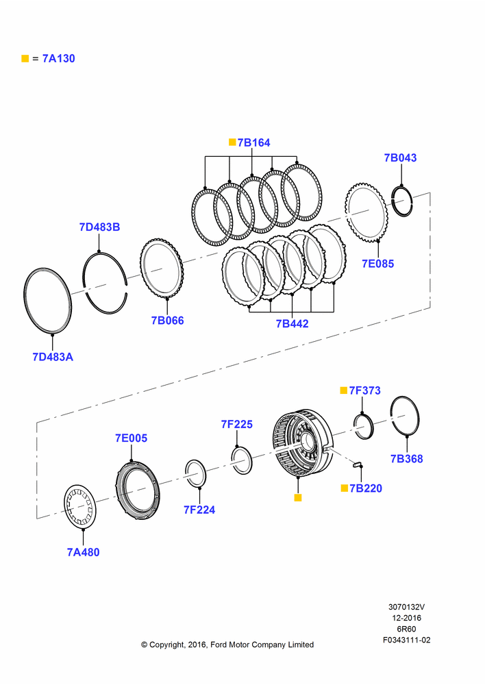 32V - Intermediate Clutch and Components, 6 Speed Auto Transmission (6R140), 6 Speed Auto Trans (6R140); 11/JUL/2016