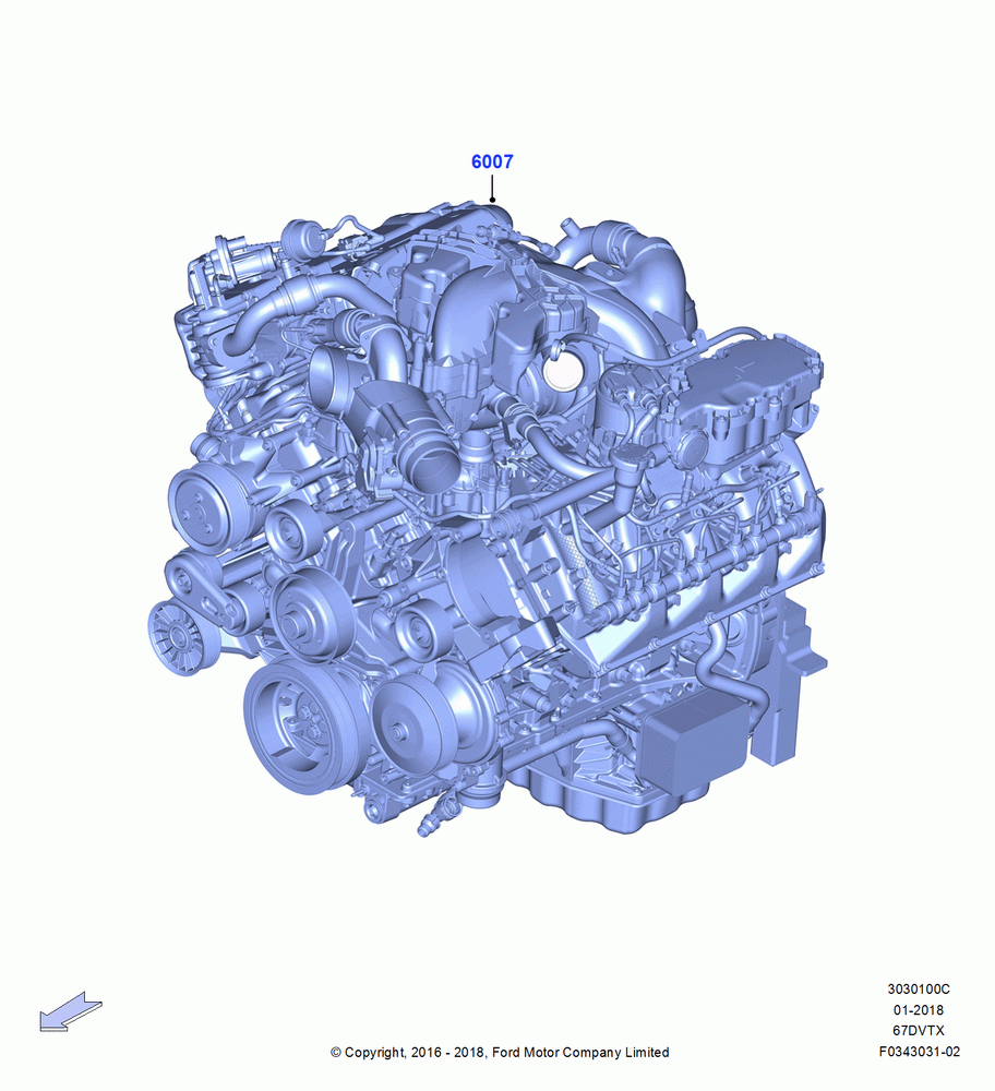 00C - Engine Assy Fully Dressed, 6.7L 4V V8 T/C Diesel; 11/JUL/2016-04/NOV/2019