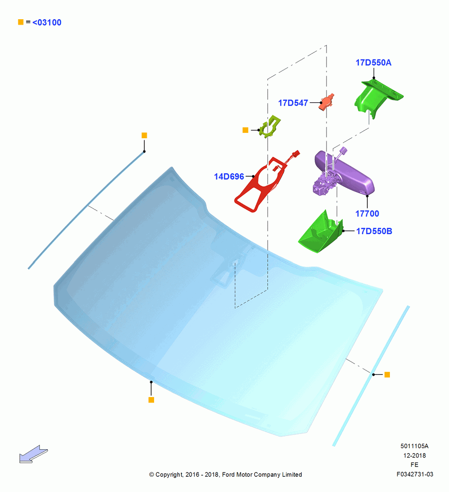 05A - Windshield/Inside Rear View Mirror; 11/JUL/2016-04/NOV/2019
