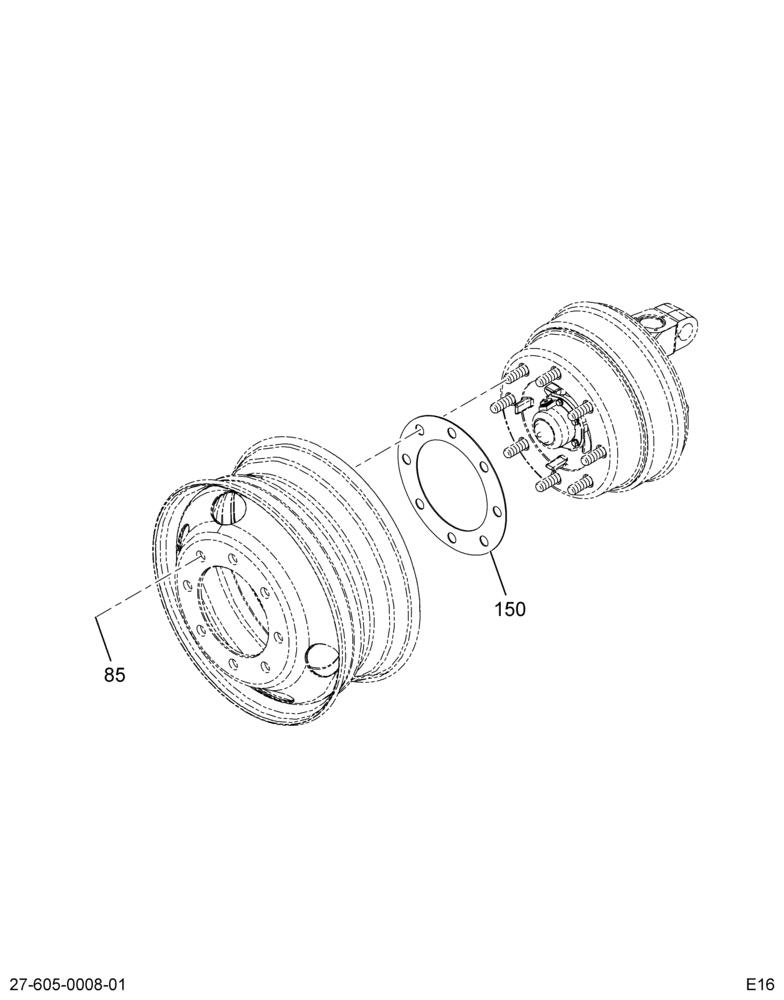 HDWE; FRT AXLE RIM MTG,M22 - 1.5 MM NUT