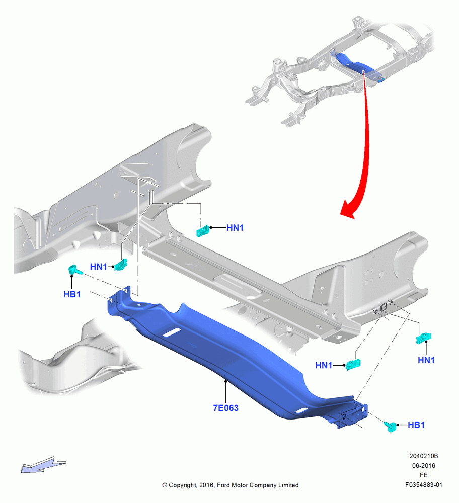 10B - Rear Cross Member & Stabilizer Bar, With Skid Plates; 11/JUL/2016
