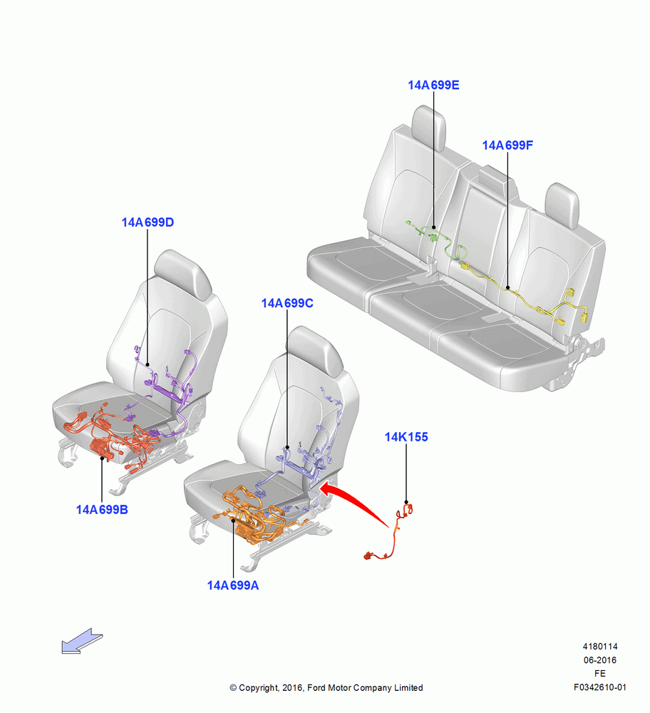 14 - Wiring - Seats; 11/JUL/2016