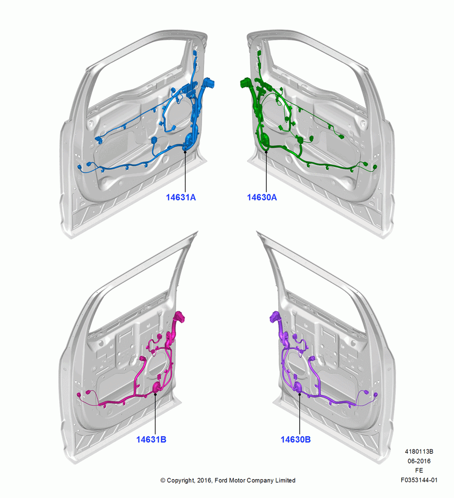13B - Wiring - Body Closures, Crew Cab; 11/JUL/2016-04/NOV/2019