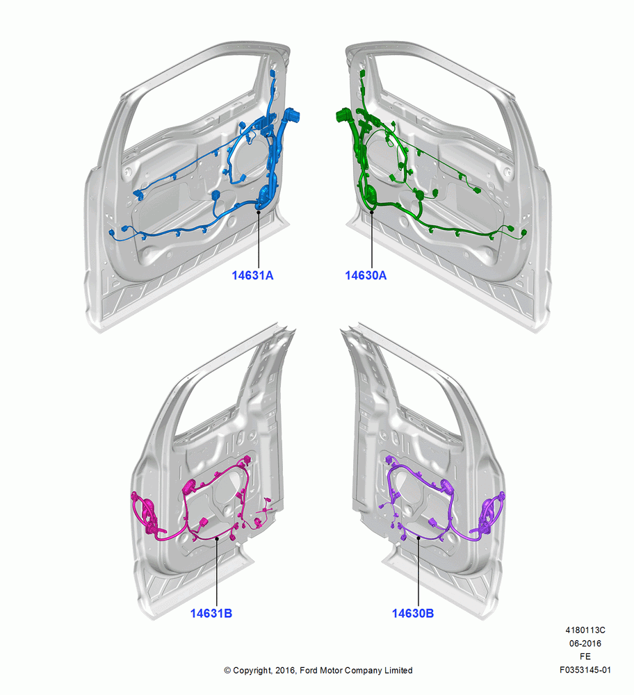 13C - Wiring - Body Closures, Super Cab; 11/JUL/2016-04/NOV/2019