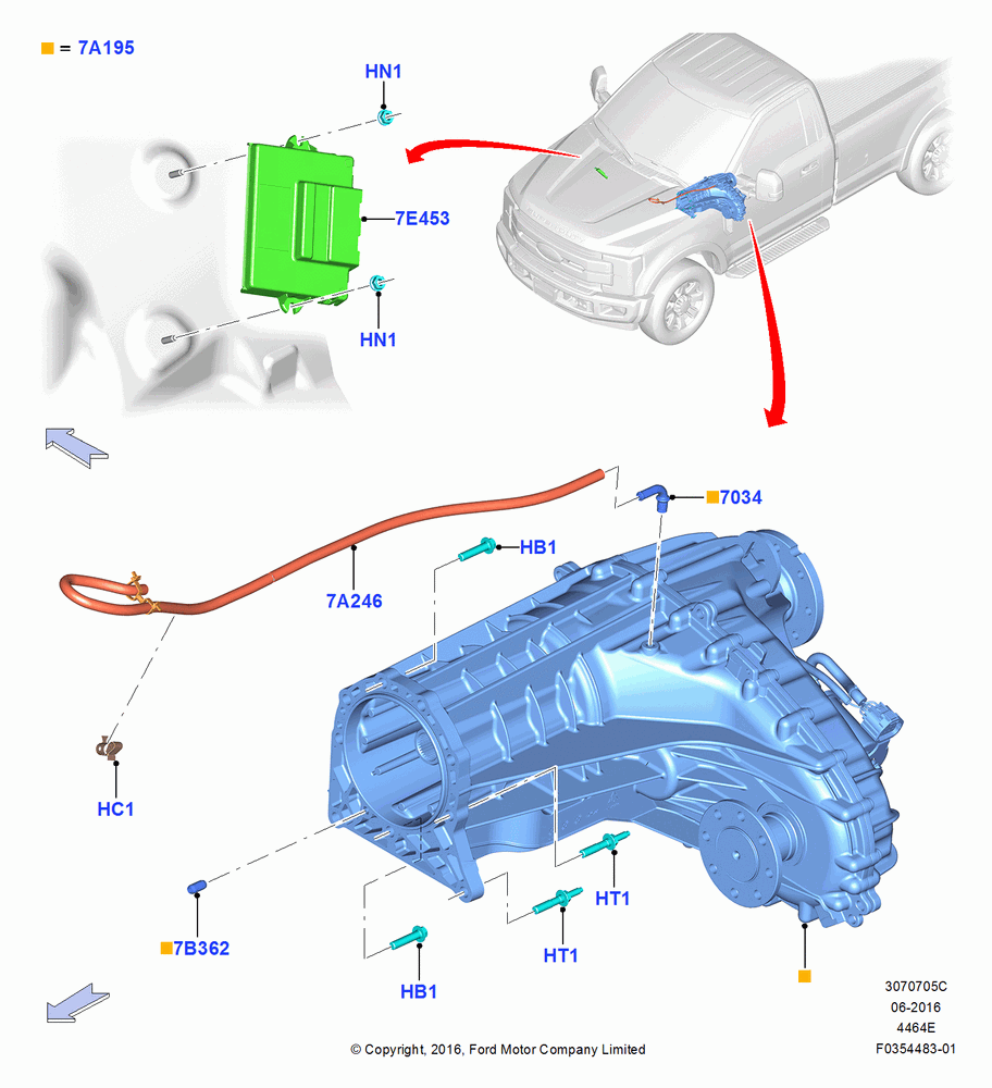 05C - Transfer Drive Case, 142"/3607MM Wheelbase, 6 Speed Auto Trans (6R100), Electric Trans Case And Auto Hubs, 175.5 / 4457.7MM Wheelbase; 11/JUL/2016