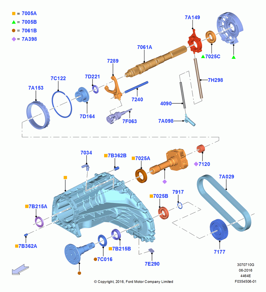 10G - Transfer Drive Components, 6 Speed Auto Trans (6R100), Electric Trans Case And Auto Hubs, 148" Wheelbase, 160" Wheelbase, 164" Wheelbase, FRONT; 11/JUL/2016