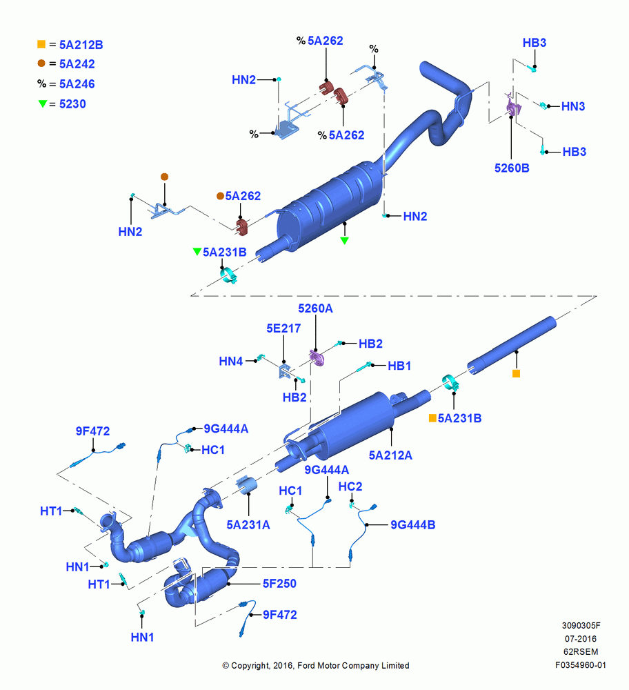 05F - Exhaust System, 6.2L 16V OHC NA V8 Gas, 169" Wheelbase; 11/JUL/2016