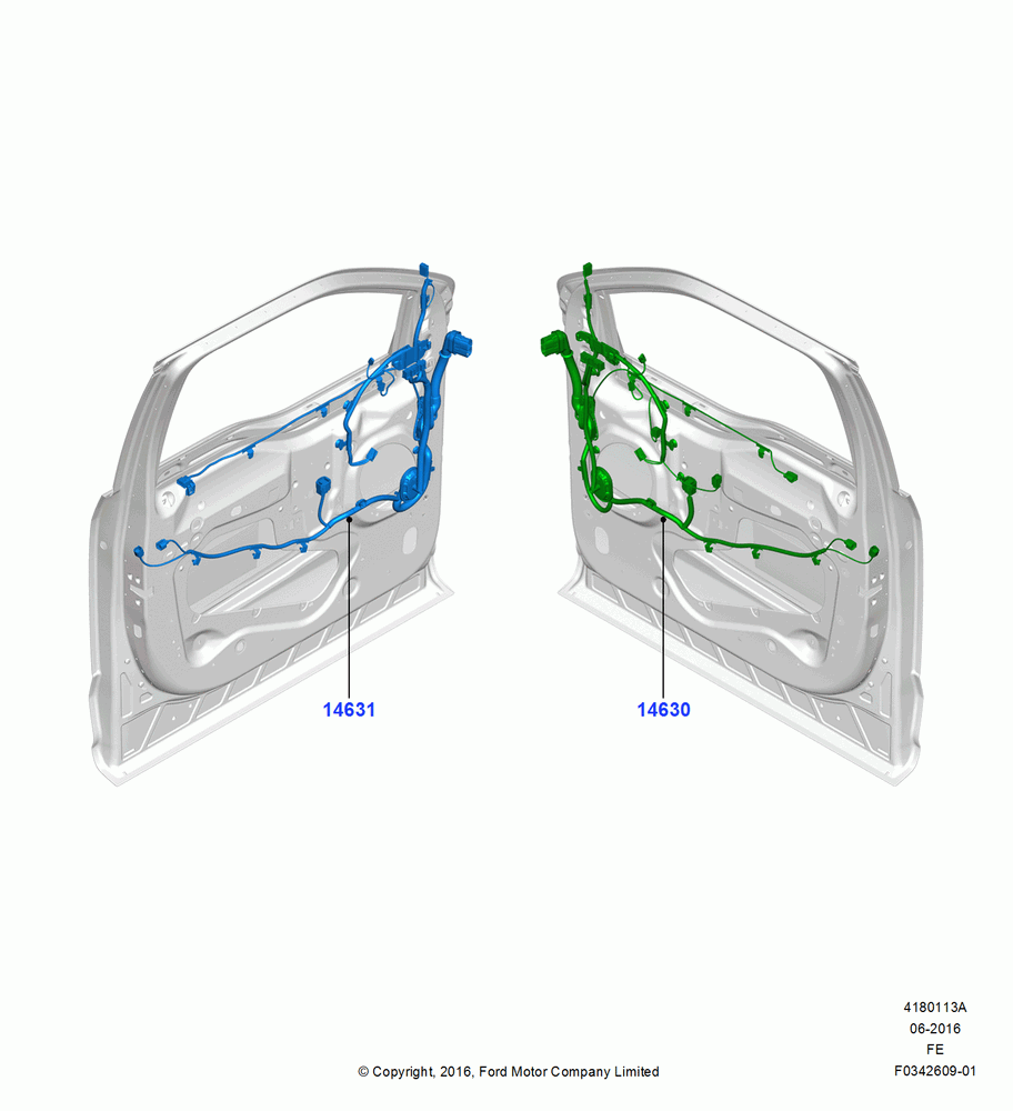13A - Wiring - Body Closures, Regular Cab; 11/JUL/2016-04/NOV/2019