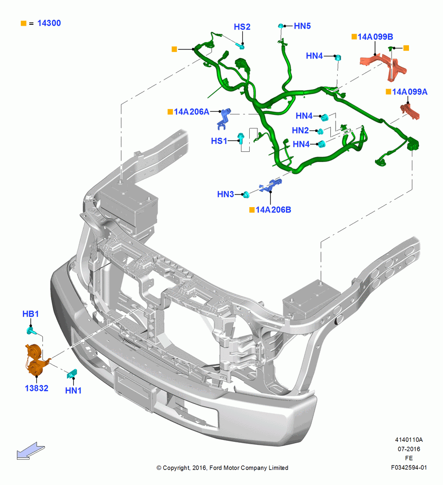 10A - Battery Cables and Horn, 6.2L 16V OHC NA V8 Gas; 11/JUL/2016