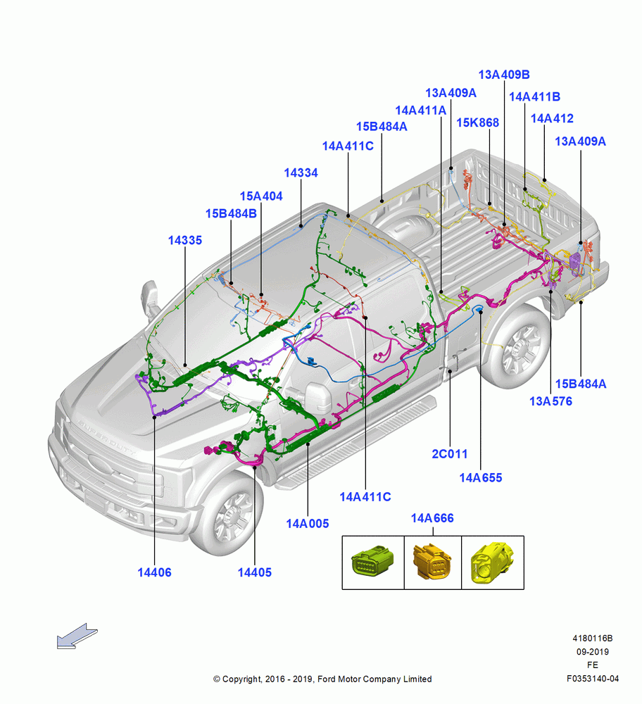 16B - Wiring - Body And Roof Console, Crew Cab, Pickup; 11/JUL/2016-04/NOV/2019