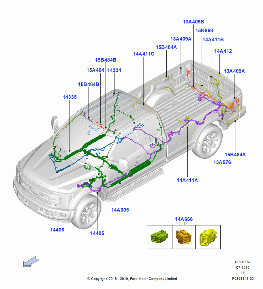16C - Wiring - Body And Roof Console, Super Cab, Pickup; 11/JUL/2016-04/NOV/2019