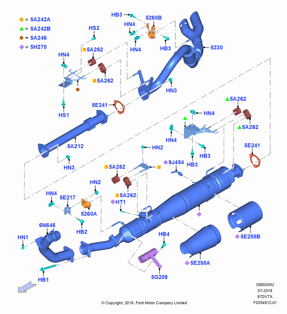 05U - Exhaust System, 6.7L 4V V8 T/C Diesel, With Low Sulfur Diesel Fuel Content, 175.5 / 4457.7MM Wheelbase; 11/JUL/2016
