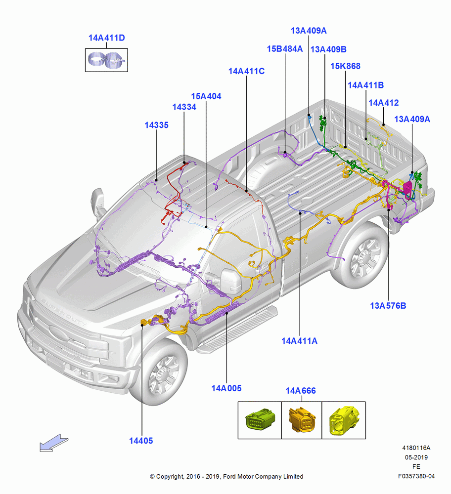 16A - Wiring - Body And Roof Console, Regular Cab, Pickup; 11/JUL/2016-04/NOV/2019
