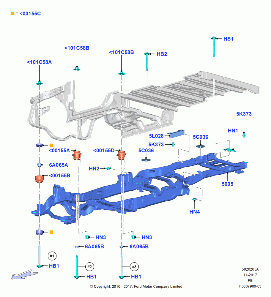 05A - Chassis Frame, Wide Frame (Pickup), Regular Cab, Less Fifth Wheel; 11/JUL/2016