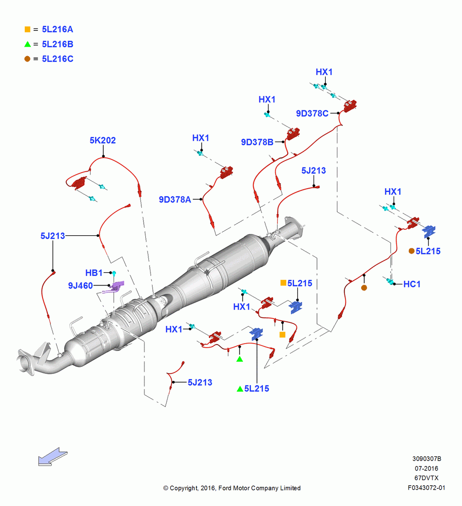 07B - Exhaust Modules And Sensors, Narrow Frame (Chassis Cab), 6.7L 4V V8 T/C Diesel, With Low Sulfur Diesel Fuel Content; 11/JUL/2016