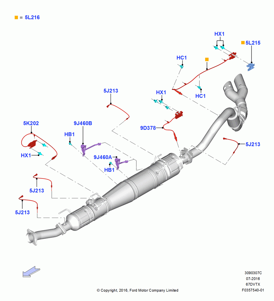07C - Exhaust Modules And Sensors, Wide Frame (Pickup), 6.7L 4V V8 T/C Diesel, With Low Sulfur Diesel Fuel Content; 11/JUL/2016