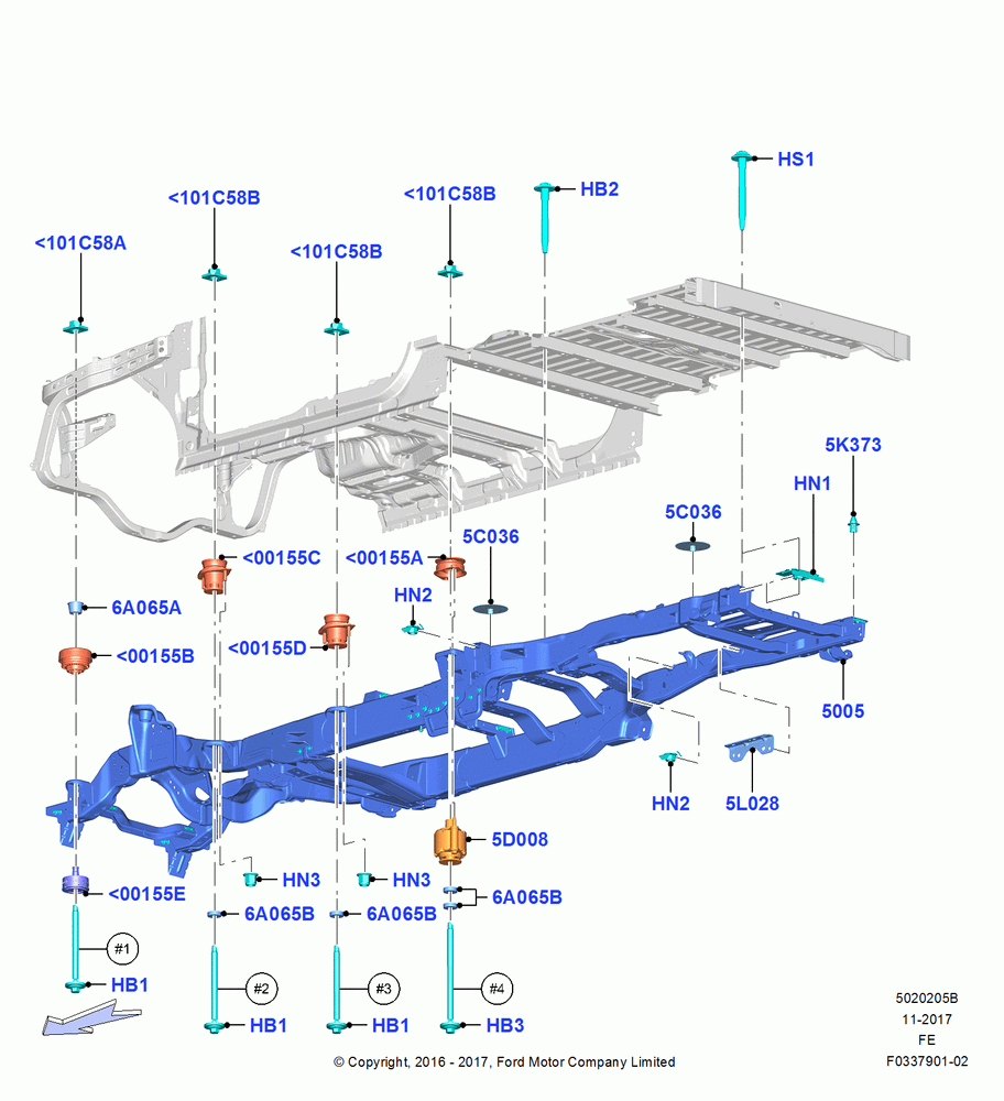 05B - Chassis Frame, Wide Frame (Pickup), Super Cab, Less Fifth Wheel; 11/JUL/2016
