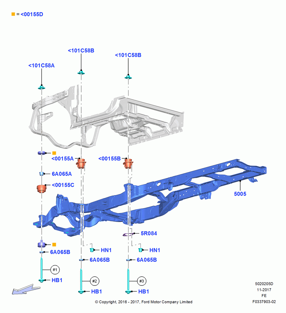 05D - Chassis Frame, Narrow Frame (Chassis Cab), Regular Cab, Less Fifth Wheel; 11/JUL/2016