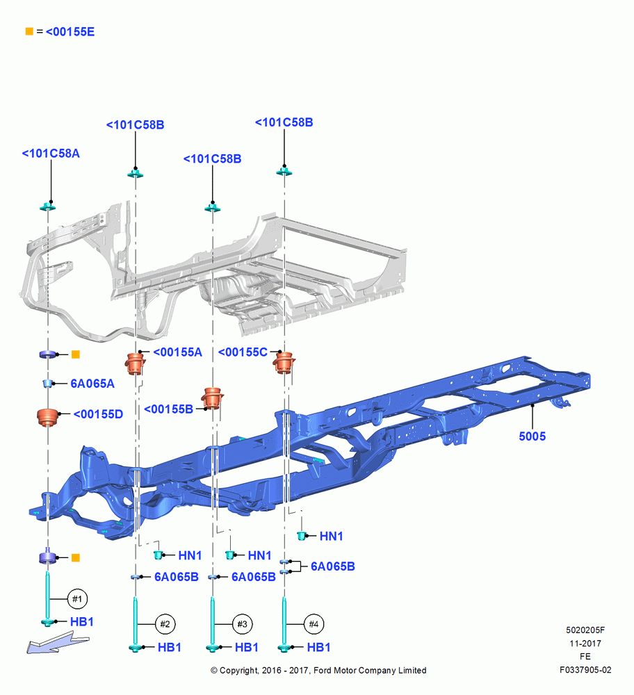 05F - Chassis Frame, Narrow Frame (Chassis Cab), Super Cab, Less Fifth Wheel; 11/JUL/2016