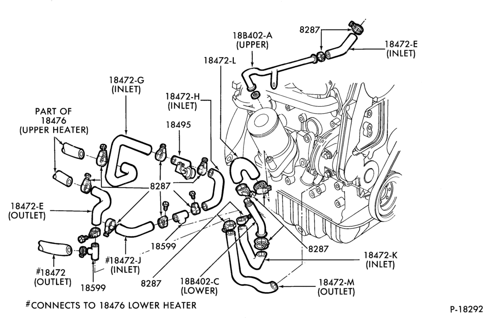 184 - AIR CONDITIONER-Heater and controls - hose installation- 2.0L diesel H.C.
