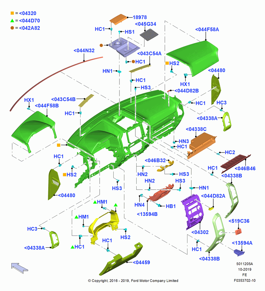 05A - Instrument Panel, Lariat, Limited, Premium Version, King Ranch Version; 11/JUL/2016
