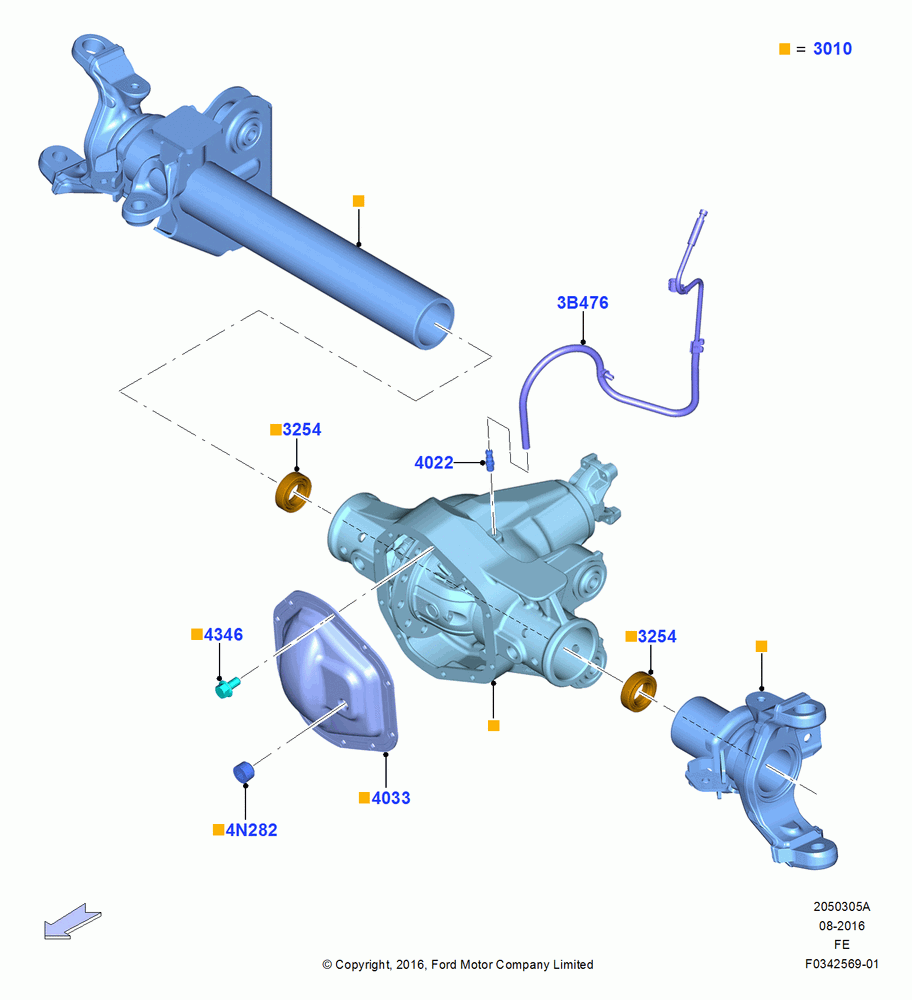05A - Front Axle Case, LHD 4WD (Part Time Drive), Axle Housing; 11/JUL/2016