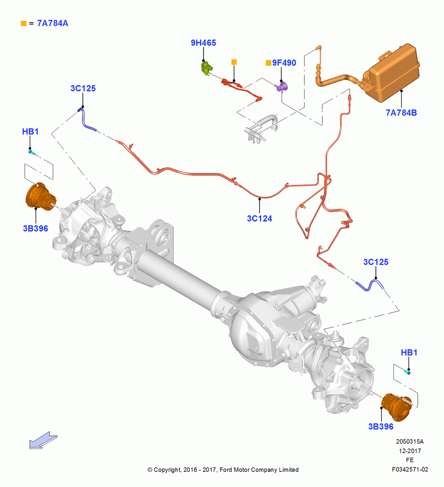15A - Auto hub lock operating mechanism, With Gas Engines; 11/JUL/2016
