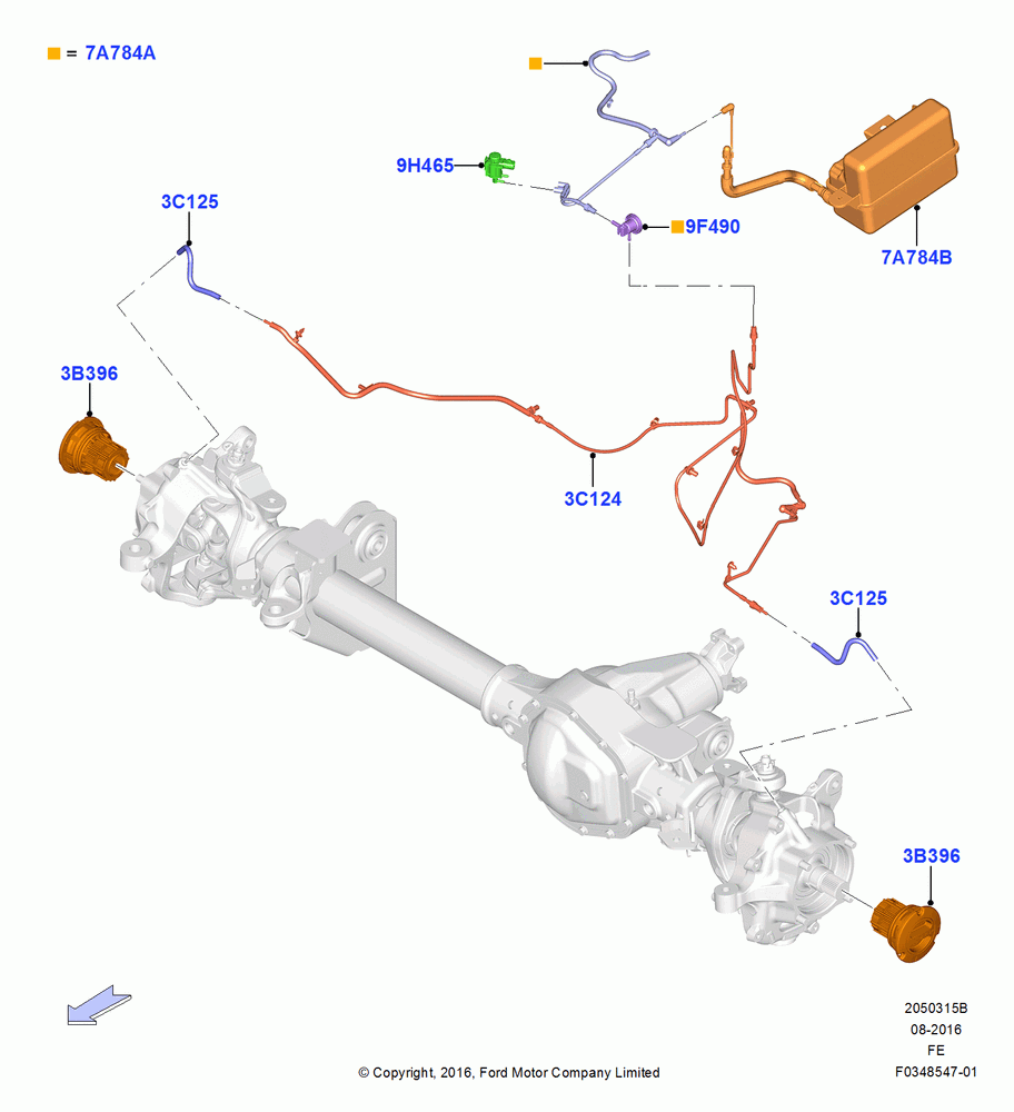 15B - Auto hub lock operating mechanism, With Diesel Engines; 11/JUL/2016