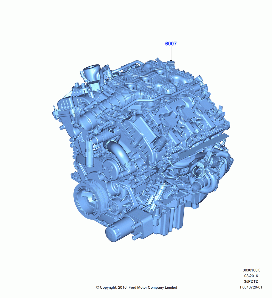 00K - Engine Assy Fully Dressed, 3.5L V6 GTDI High Output, 3.5L V6 GTDI; 26/SEP/2016