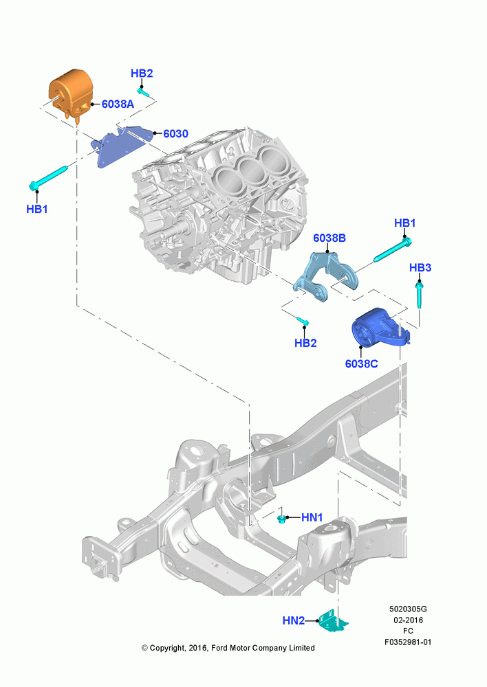 05G - Engine Mounting, 3.5L V6 GTDI, Phantom/Raptor; 10/OCT/2016
