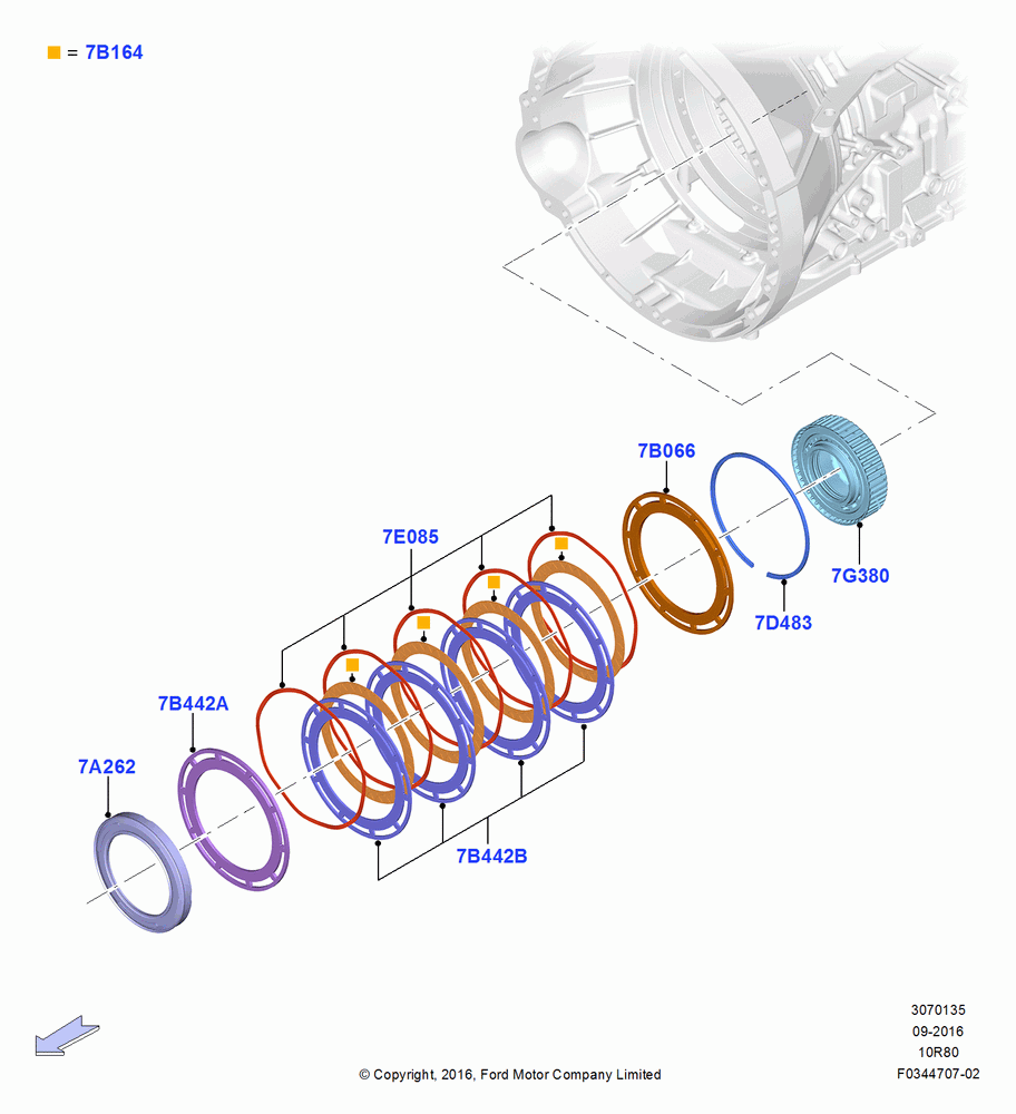 35A - Overdrive Clutch and Components, 10 Speed Auto Transmission (10R80), Same As B Clutch; 26/SEP/2016