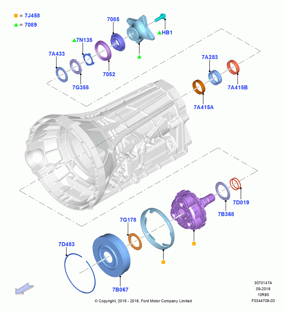 47A - Output Shafts, 10 Speed Auto Transmission (10R80), LHD RWD; 26/SEP/2016