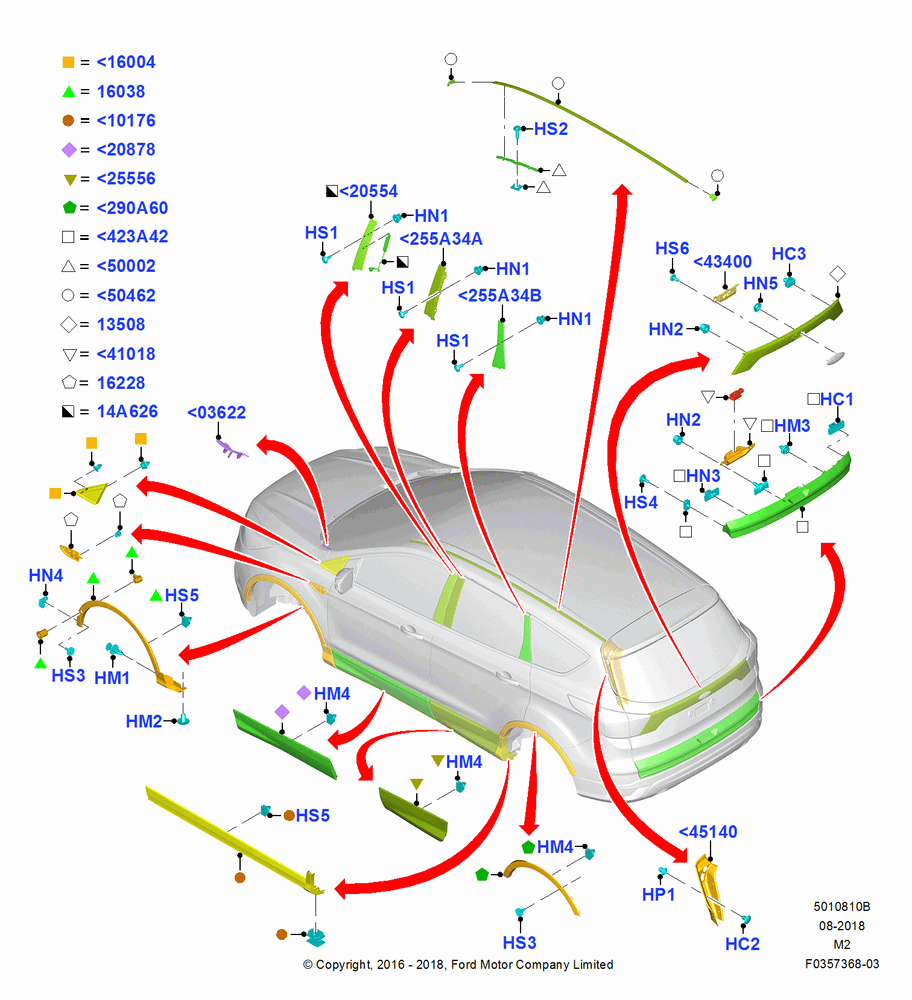 10B - Body Mouldings; 21/MAR/2016-13/AUG/2019