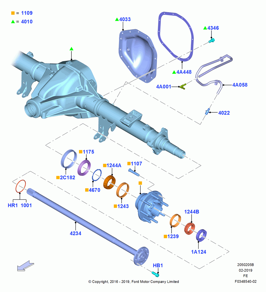 05B - Rear Axle, Ford 350 Series, With Single Rear Wheels; 11/JUL/2016