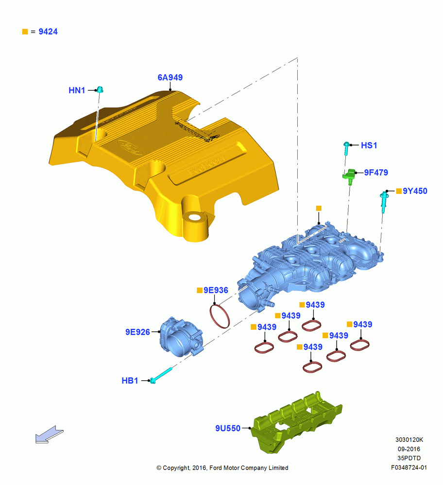20K - Intake Manifold, 3.5L V6 GTDI High Output, 3.5L V6 GTDI; 26/SEP/2016