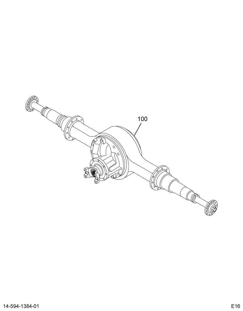 AXLE ASM,RR; 14AGG,W/VARI-RATE SUSP, NO-SPIN & HYD BRK