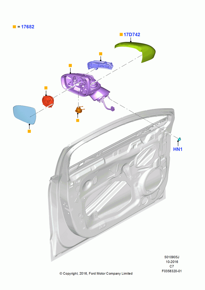 05J - Exterior Rear View Mirror, Du Pw/Ht/Mem/Pud Lamp/Sig/Ec Mirror; 14/JUL/2014