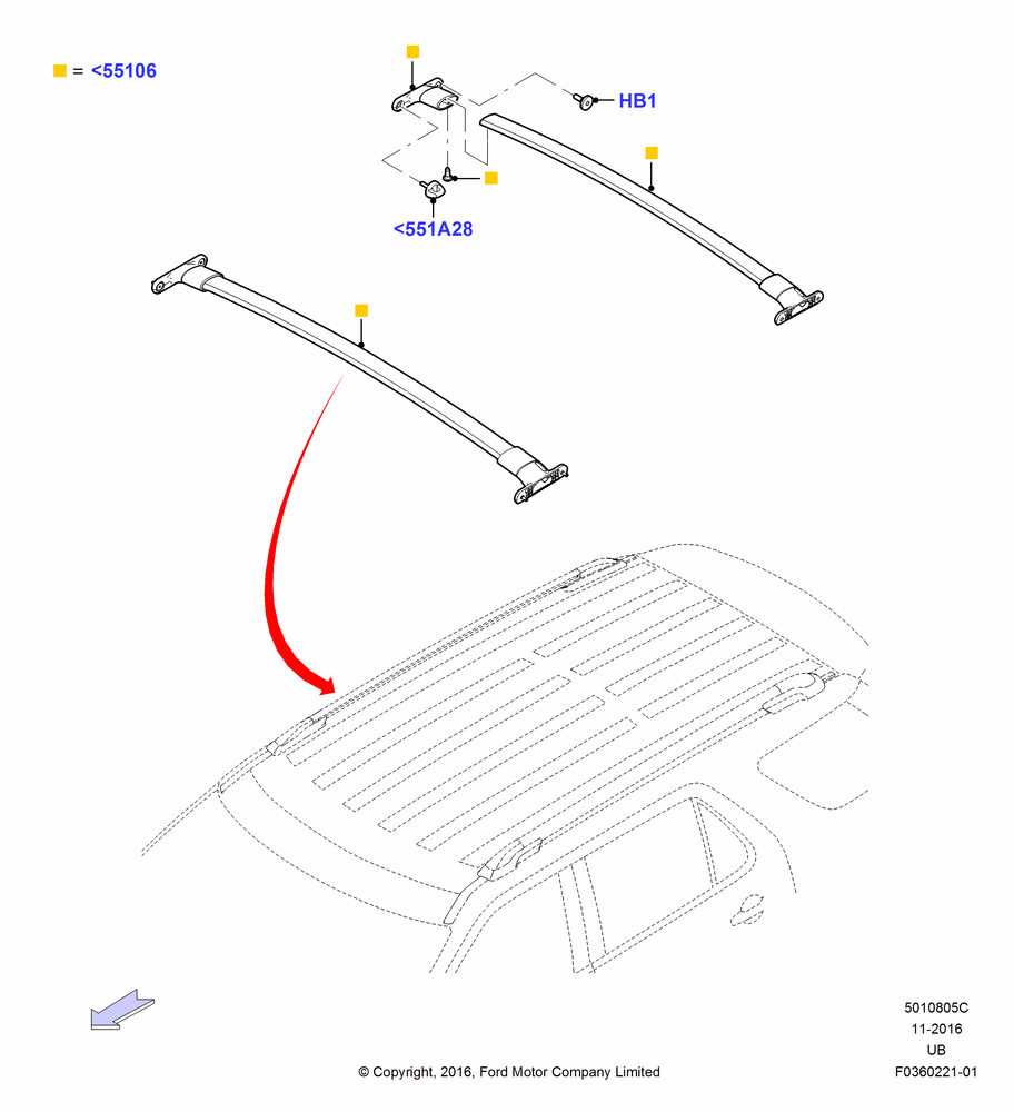 05C - Roof Rack Systems, Elliptical Cross Bars; 04/MAY/2015-03/MAR/2019