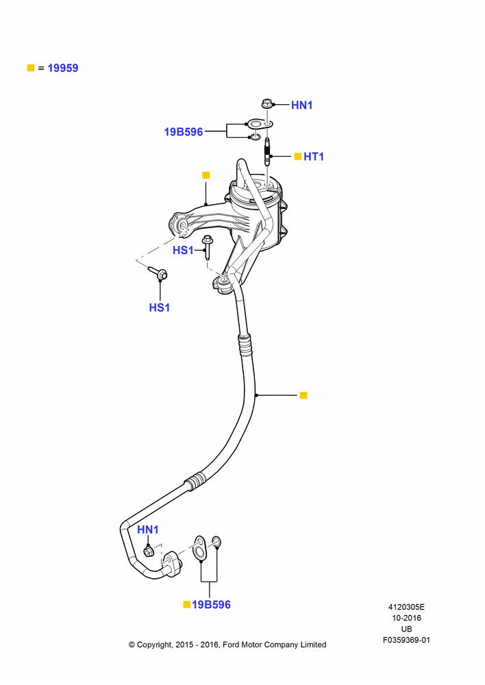 05E - Air Conditioning Accumulator Front, 2.3L EcoBoost; 04/MAY/2015-03/MAR/2019