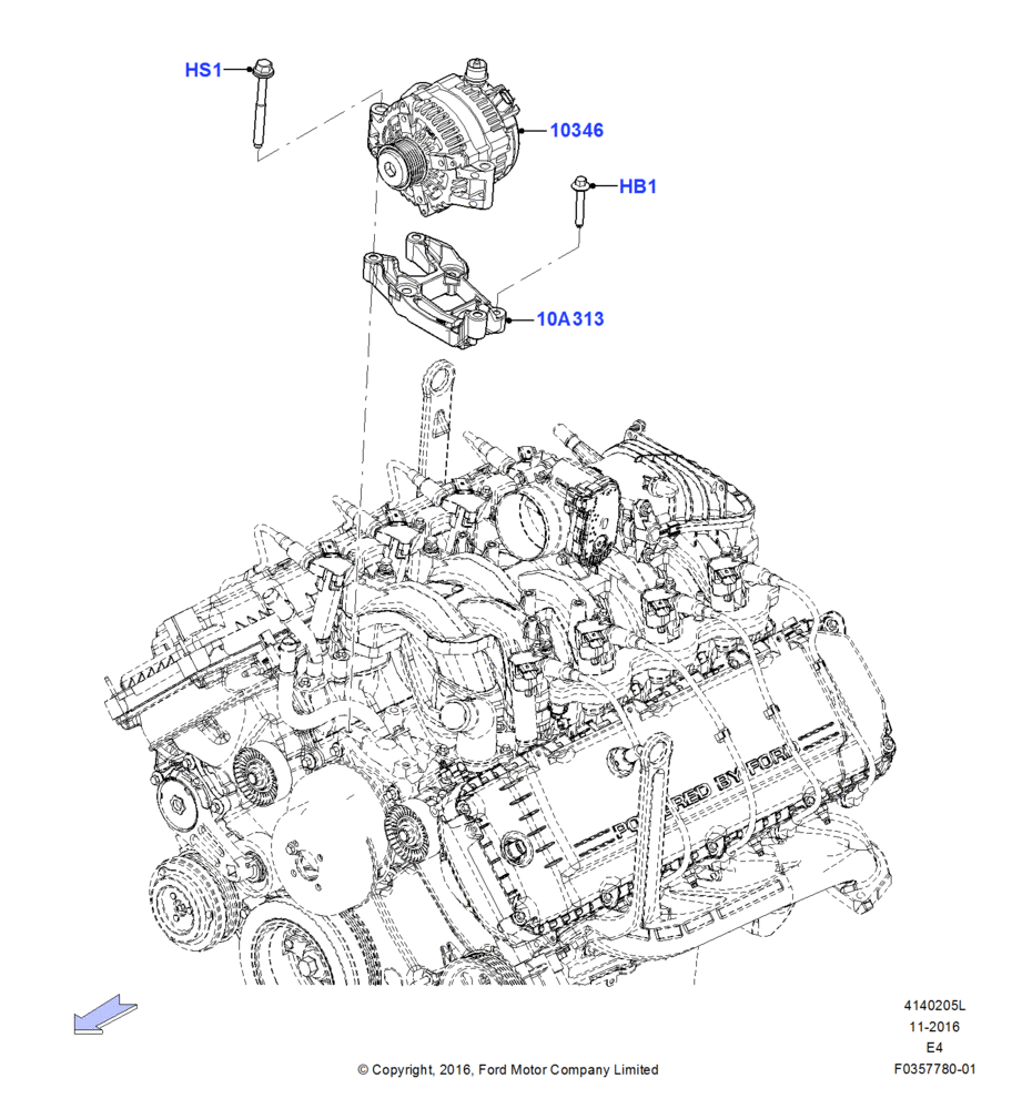 05L - Alternator and Mountings, 6.2L 16V OHC NA V8 Gas; 30/JAN/2017