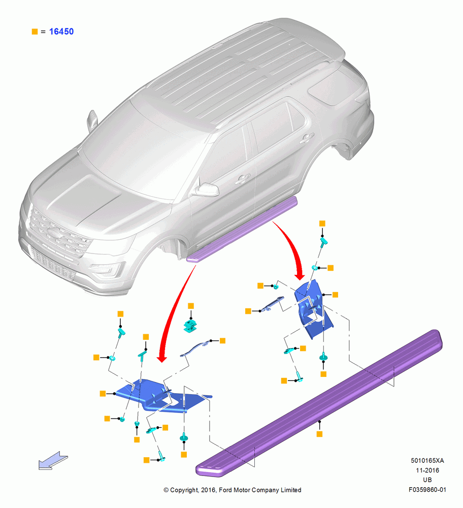 65XA - Running Boards/Side Steps, Accessory; 01/NOV/2010-03/MAR/2019