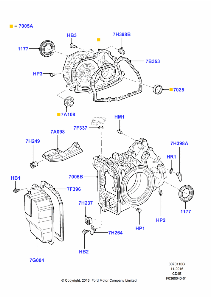 10G - Transmission External Components, 3.0 V6 24V DOHC EFI Modular, 4 Speed CD4E Automatic, 2.3L Duratec-HE (145PS) - MI4, LHD 2WD (Front Wheel Drive); 22/DEC/2003-01/MAY/2006