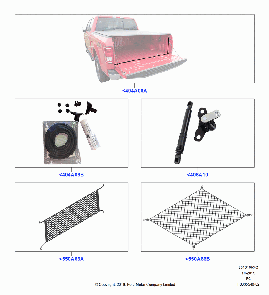 05XQ - Pick Up Box/Tailgate and Tonneau, (+) North American Markets, Accessory, Cargo Net, Tailgate Damper; 20/OCT/2014