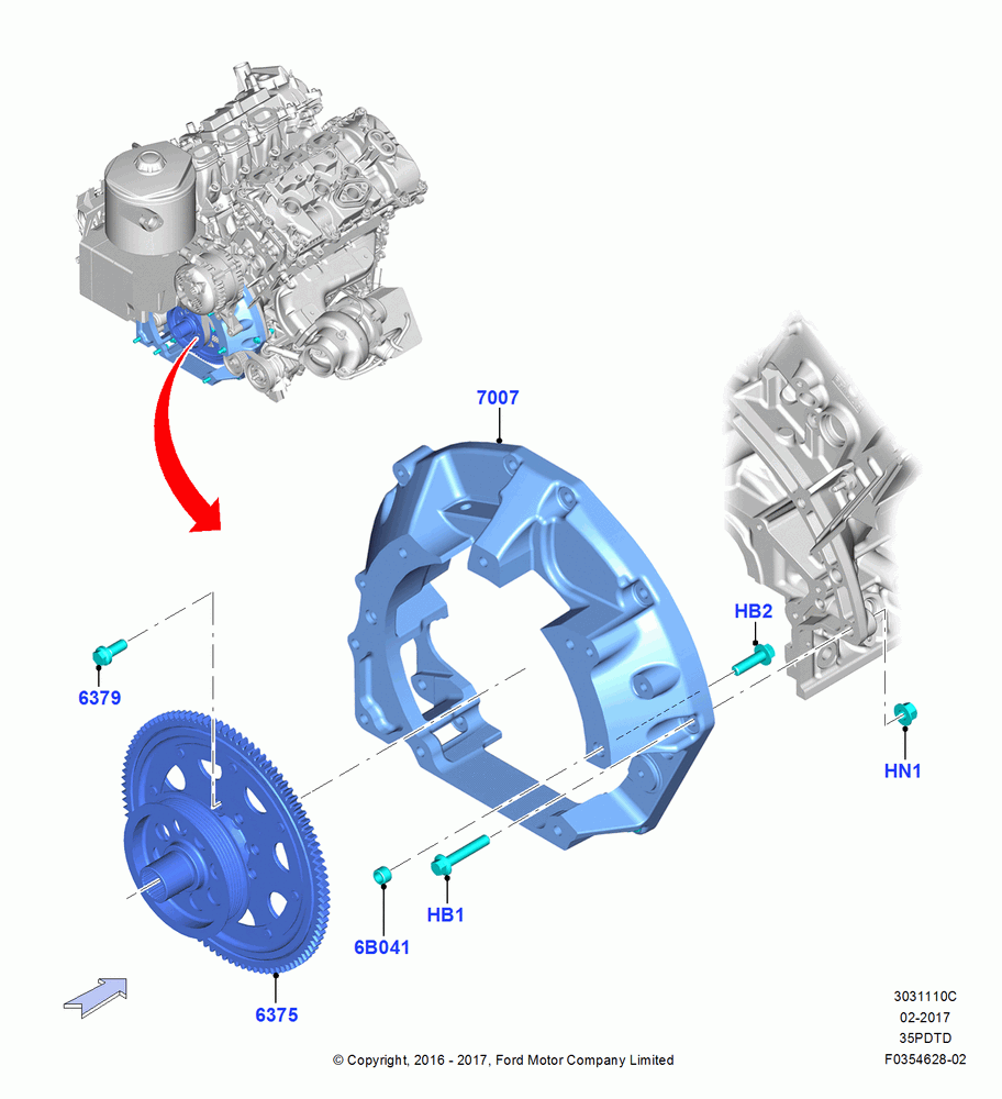 10C - Flywheel, 3.5L V6 GTDI; 28/OCT/2016