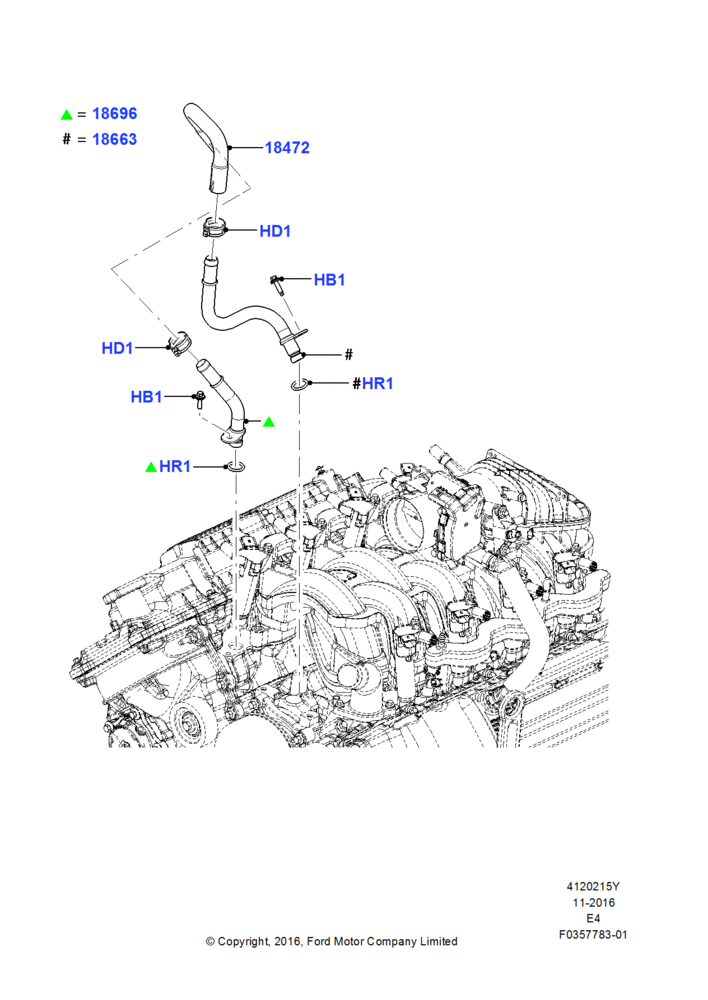 15Y - Heater Hoses, 6.2L 16V OHC NA V8 Gas, Stripped Chassis; 30/JAN/2017
